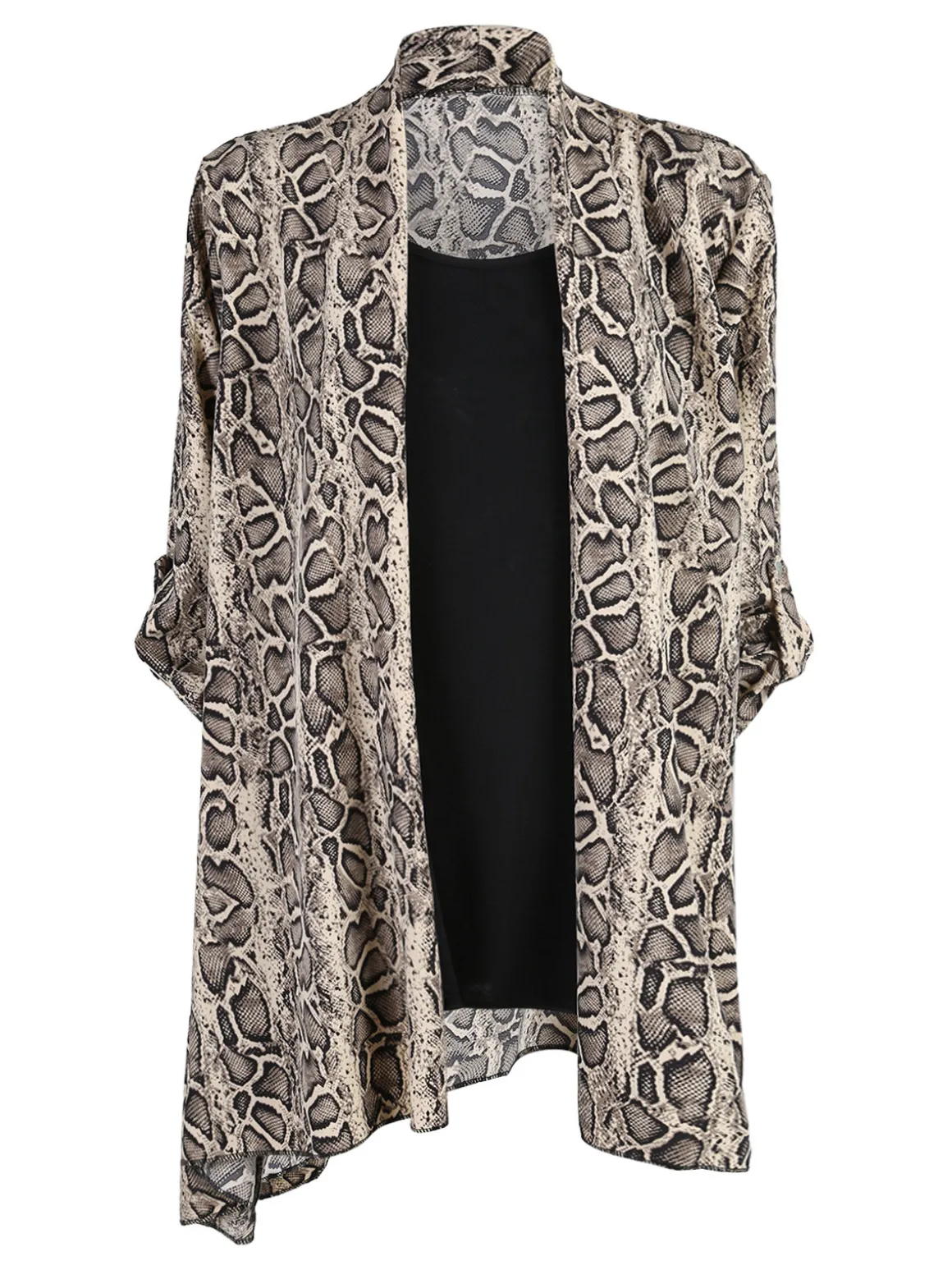 Solada Cardigan donna animalier con top - beige