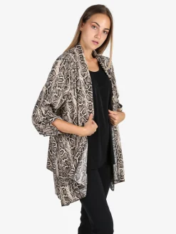 Solada Cardigan donna animalier con top - beige
