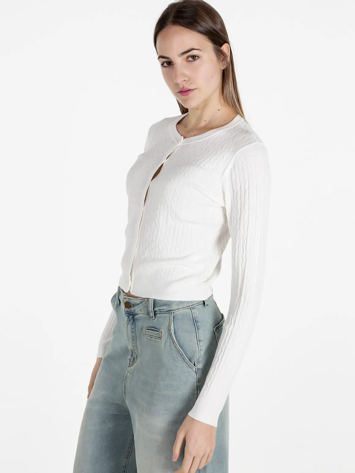 Solada Cardigan donna a trecce con bottoni