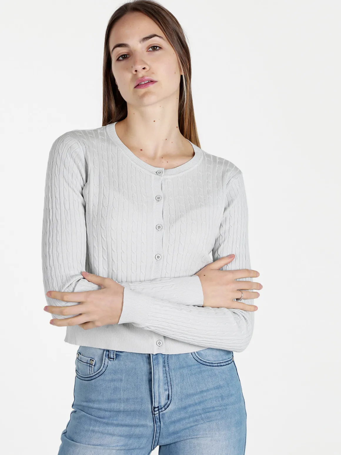 Solada Cardigan donna a trecce con bottoni
