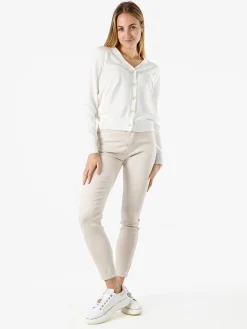 Solada Cardigan donna con bottoni eleganti a fiore - bianco
