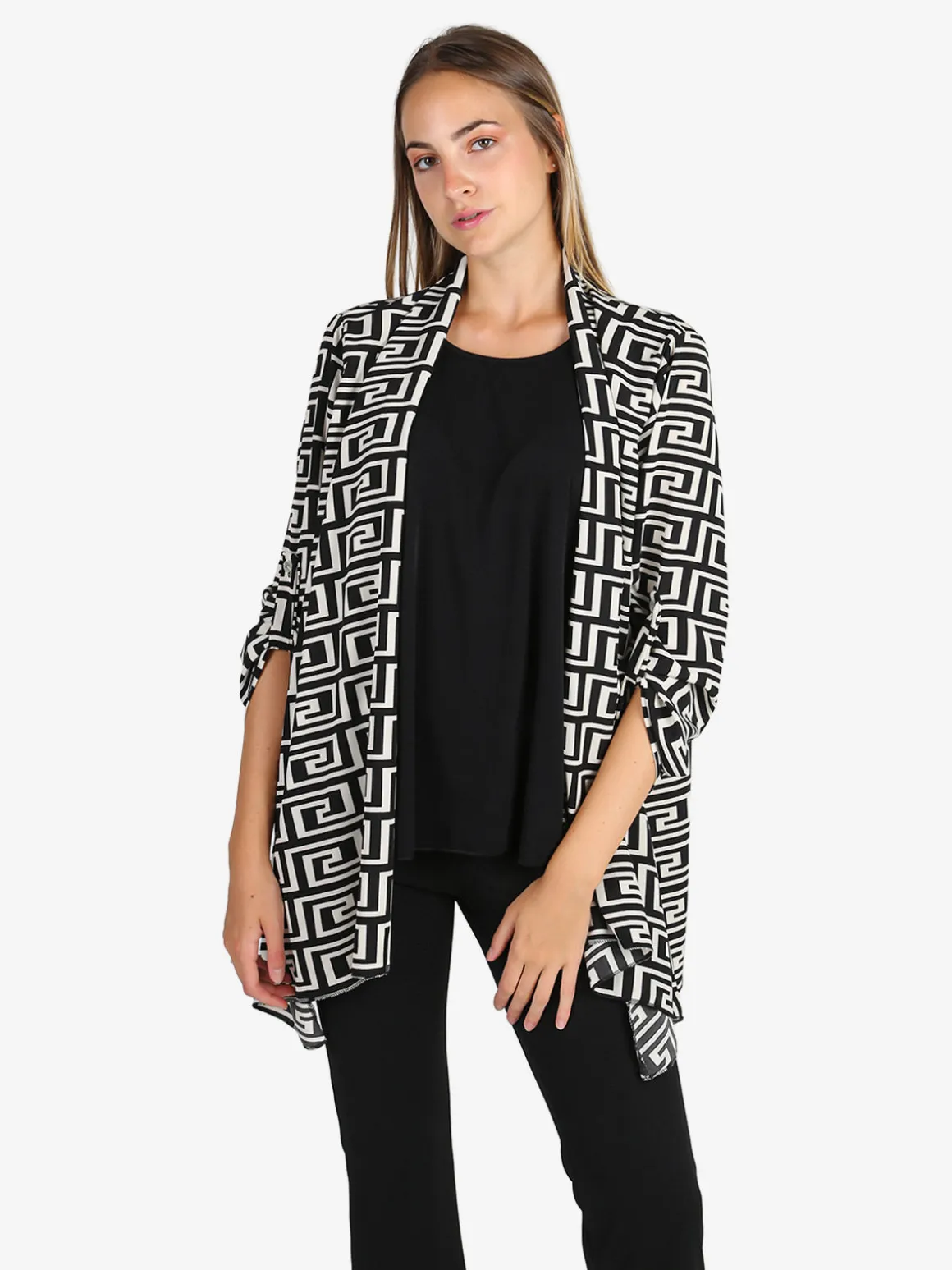 Solada Cardigan donna con stampe e top - bianco