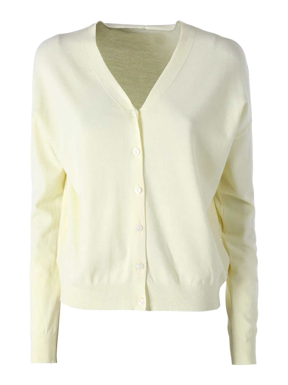 Solada Cardigan donna in maglia fine con bottoni - giallo
