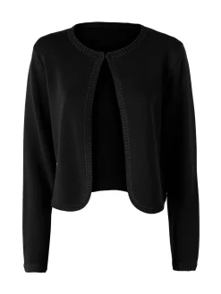 Solada Cardigan donna in maglia con gancino di chiusura - nero