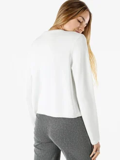 Solada Cardigan donna in maglia con gancino di chiusura - bianco