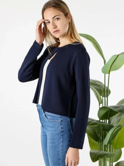 Solada Cardigan donna in maglia con bottoni - panna
