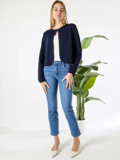 Solada Cardigan donna in maglia con bottoni - panna