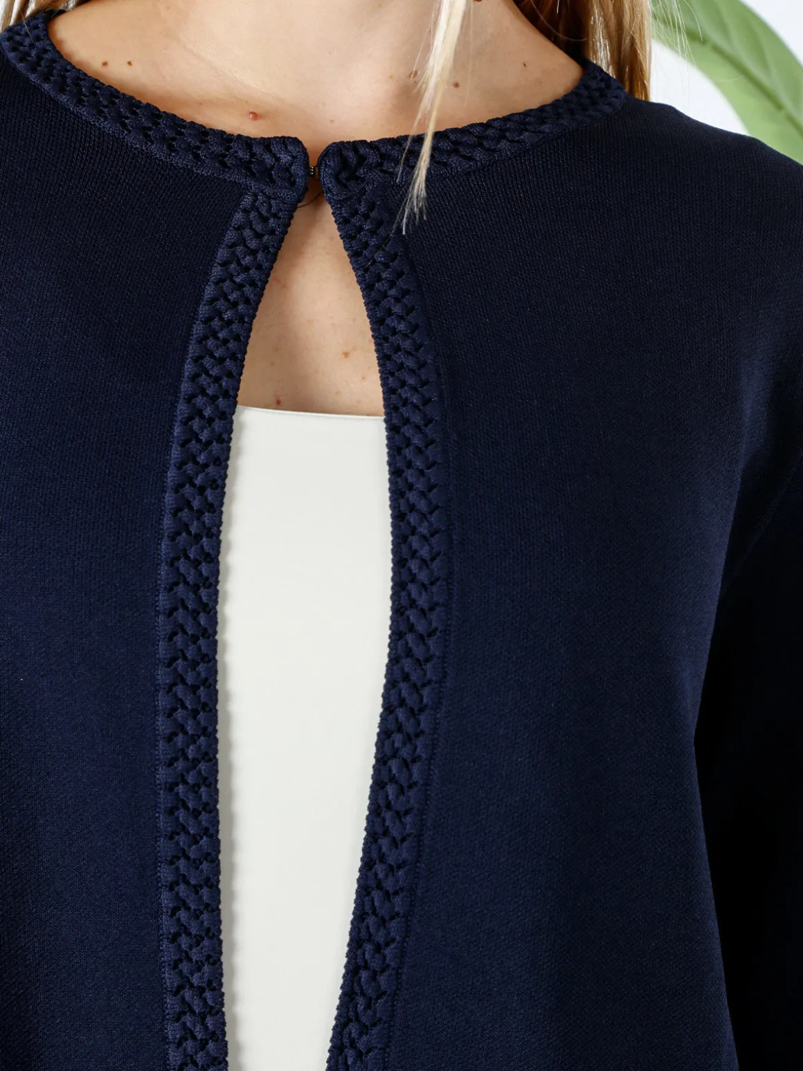 Solada Cardigan donna in maglia con bottoni - panna