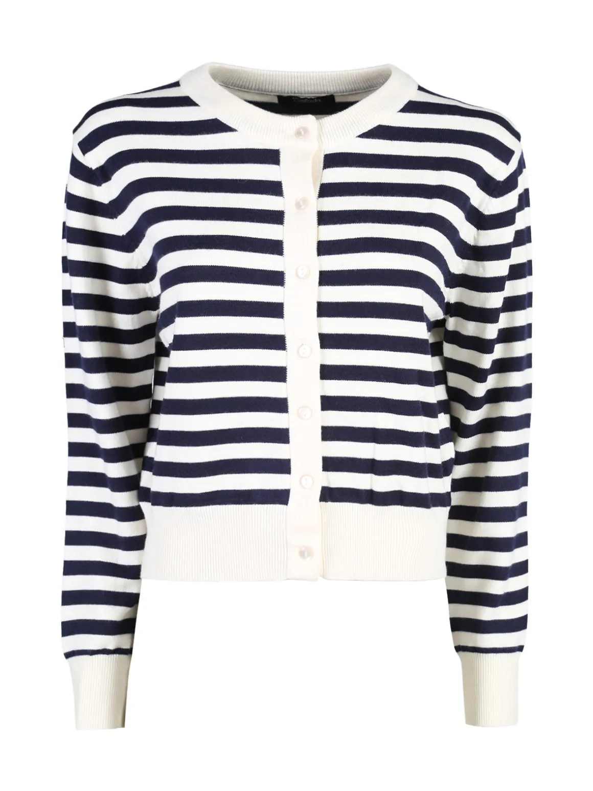 Solada Cardigan donna in maglia a righe - panna