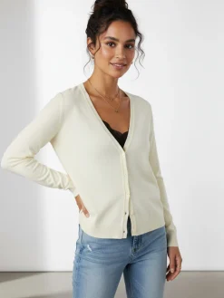 Solada Cardigan donna in maglia con bottoni - giallo