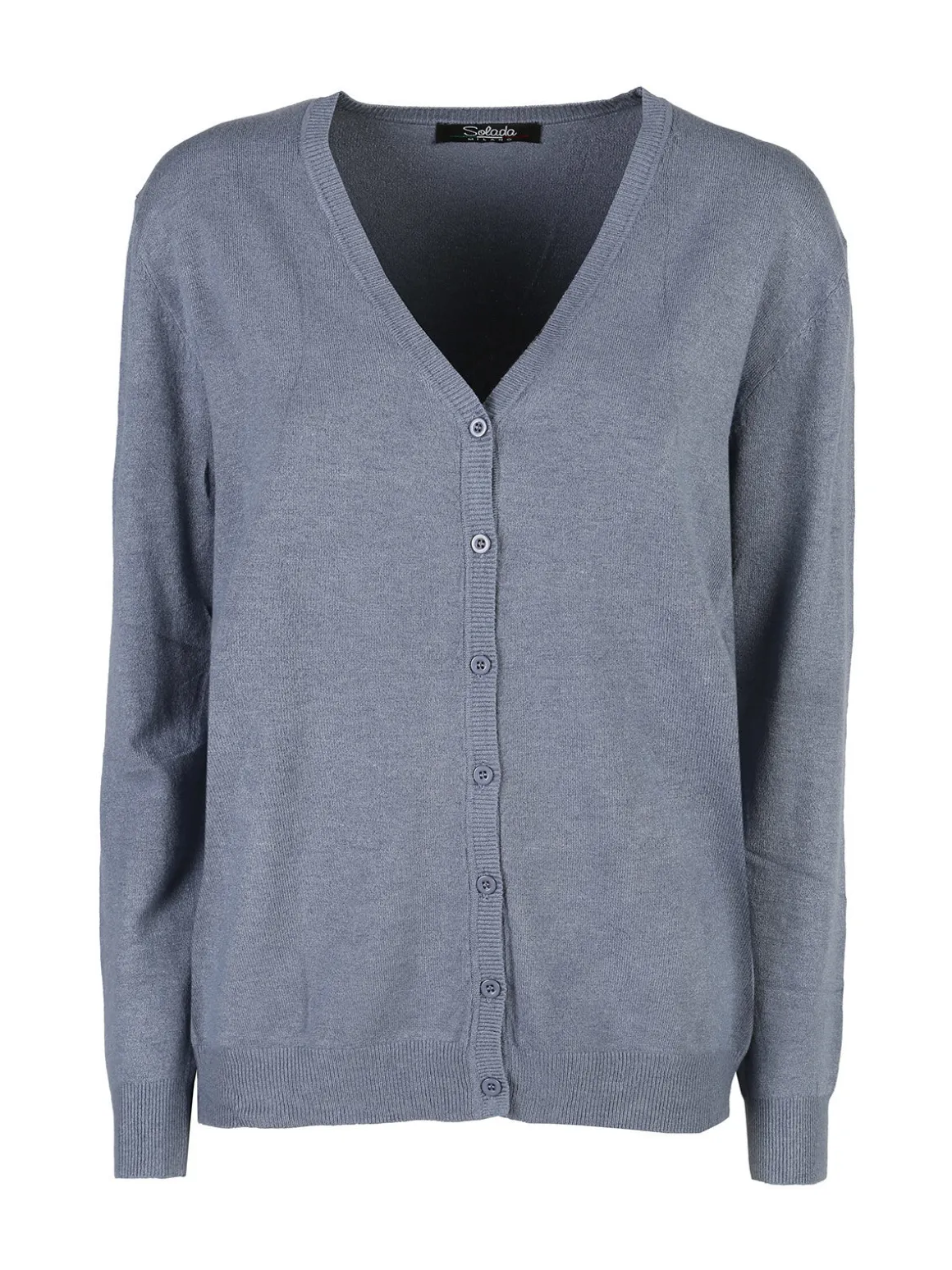 Solada Cardigan donna in maglia con bottoni - jeans