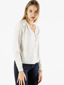 Solada Cardigan donna in maglia con bottoni - grigio