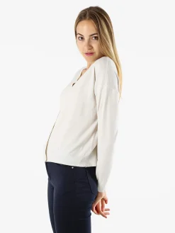 Solada Cardigan donna in maglia con bottoni - grigio