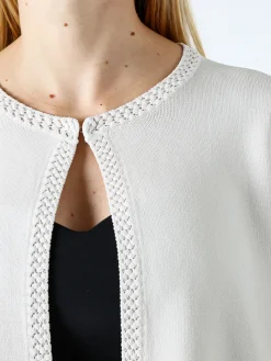 Solada Cardigan donna in maglia con gancino di chiusura - beige