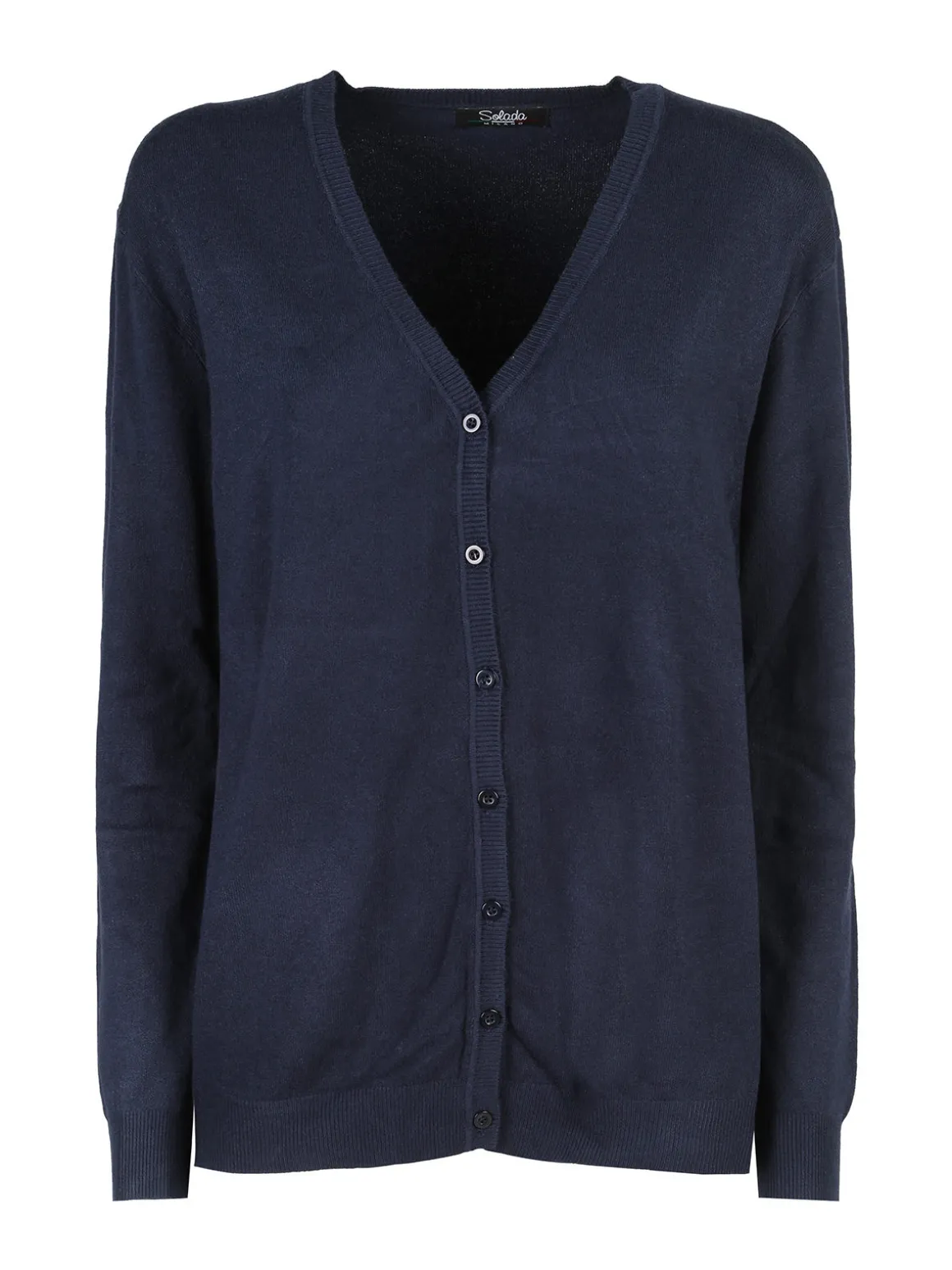Solada Cardigan donna in maglia con bottoni - blu scuro