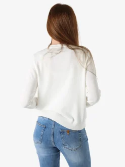 Solada Cardigan donna in maglia con bottoni dorati - bianco