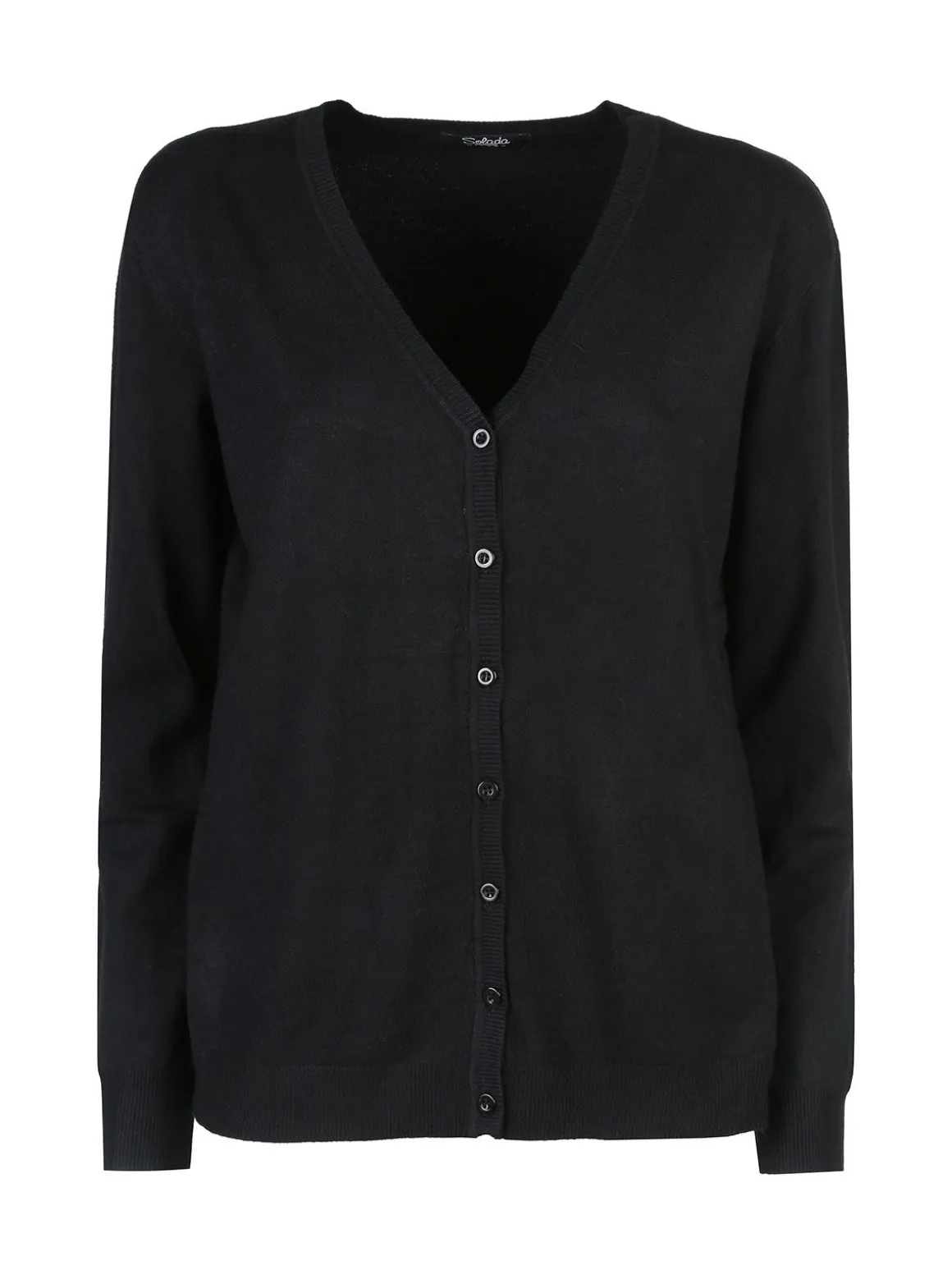 Solada Cardigan donna in maglia con bottoni - nero