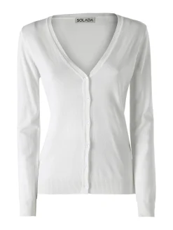 Solada Cardigan donna in maglia con bottoni - grigio