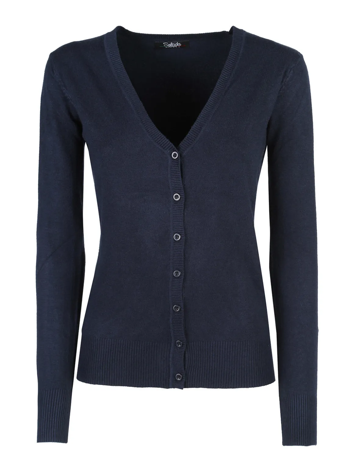 Solada Cardigan donna in maglia con bottoni - nero