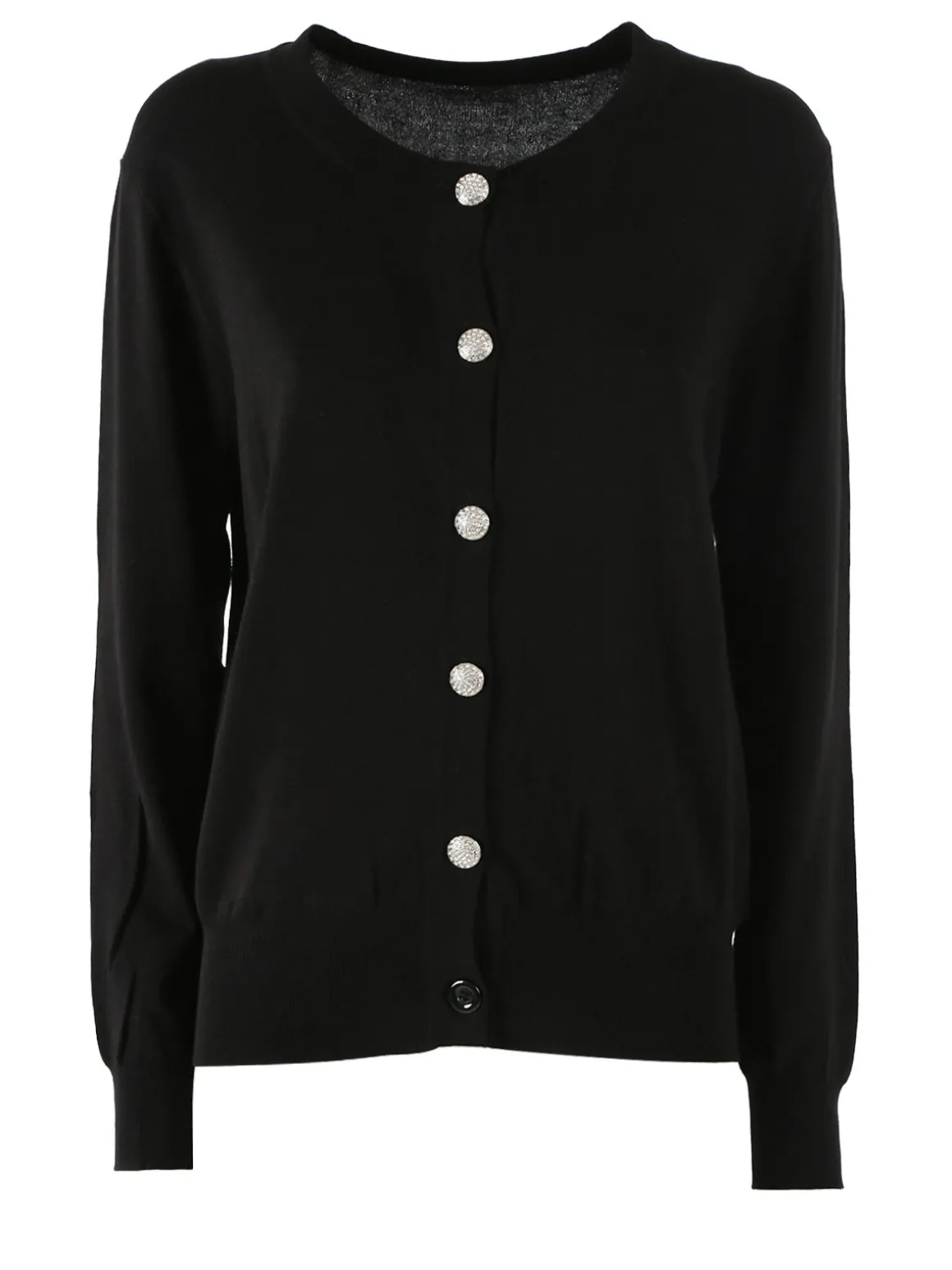 Solada Cardigan donna in maglia con bottoni gioiello - grigio chiaro