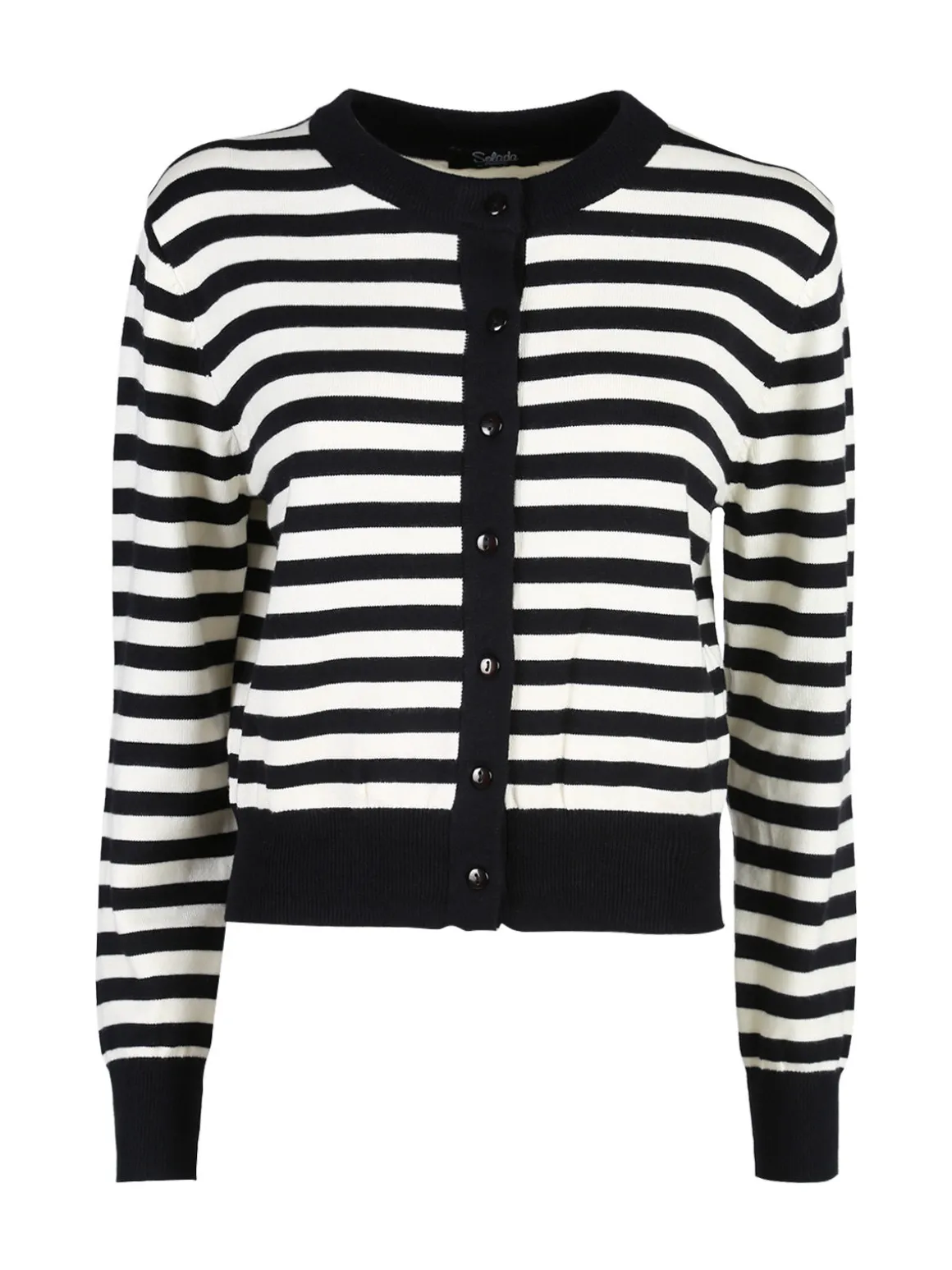 Solada Cardigan donna in maglia a righe - nero