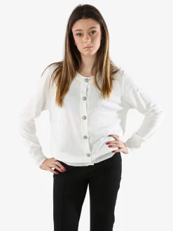 Solada Cardigan donna in maglia con bottoni - arancione