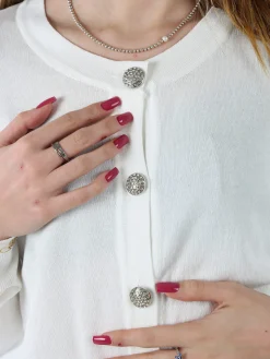 Solada Cardigan donna in maglia con bottoni - arancione