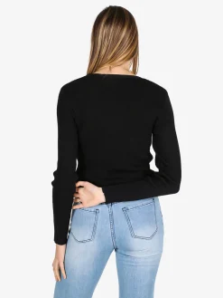 Solada Cardigan donna in maglia a costine con bottoni