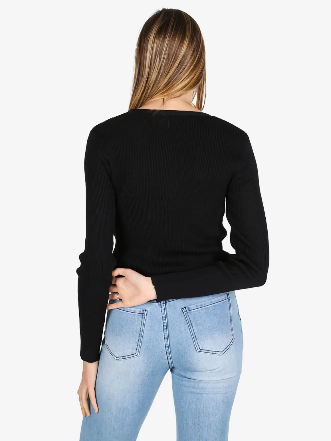 Solada Cardigan donna in maglia a costine con bottoni