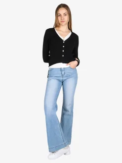 Solada Cardigan donna in maglia a costine con bottoni