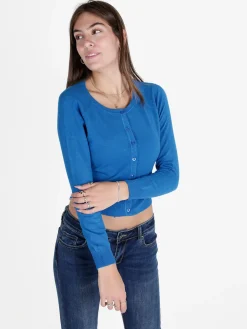Solada Cardigan donna in maglia con scollo tondo