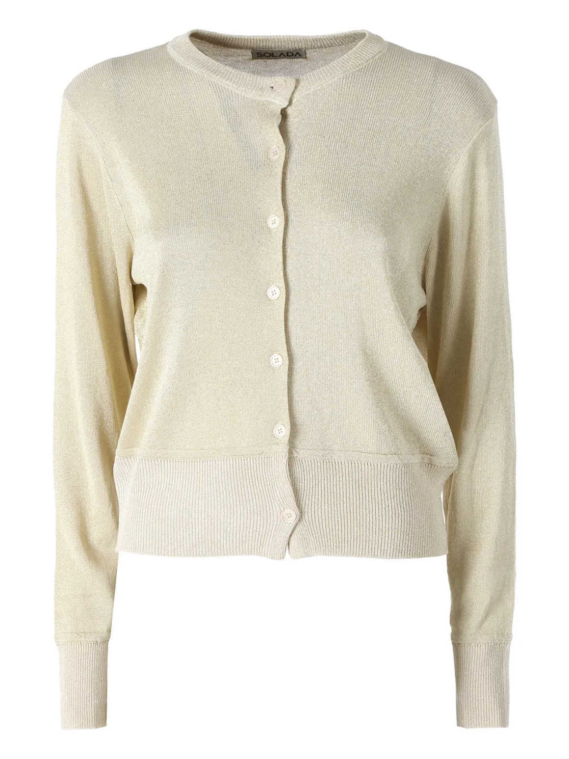 Solada Cardigan donna lurex con bottoni - oro
