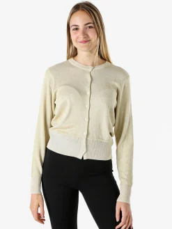 Solada Cardigan donna lurex con bottoni - oro