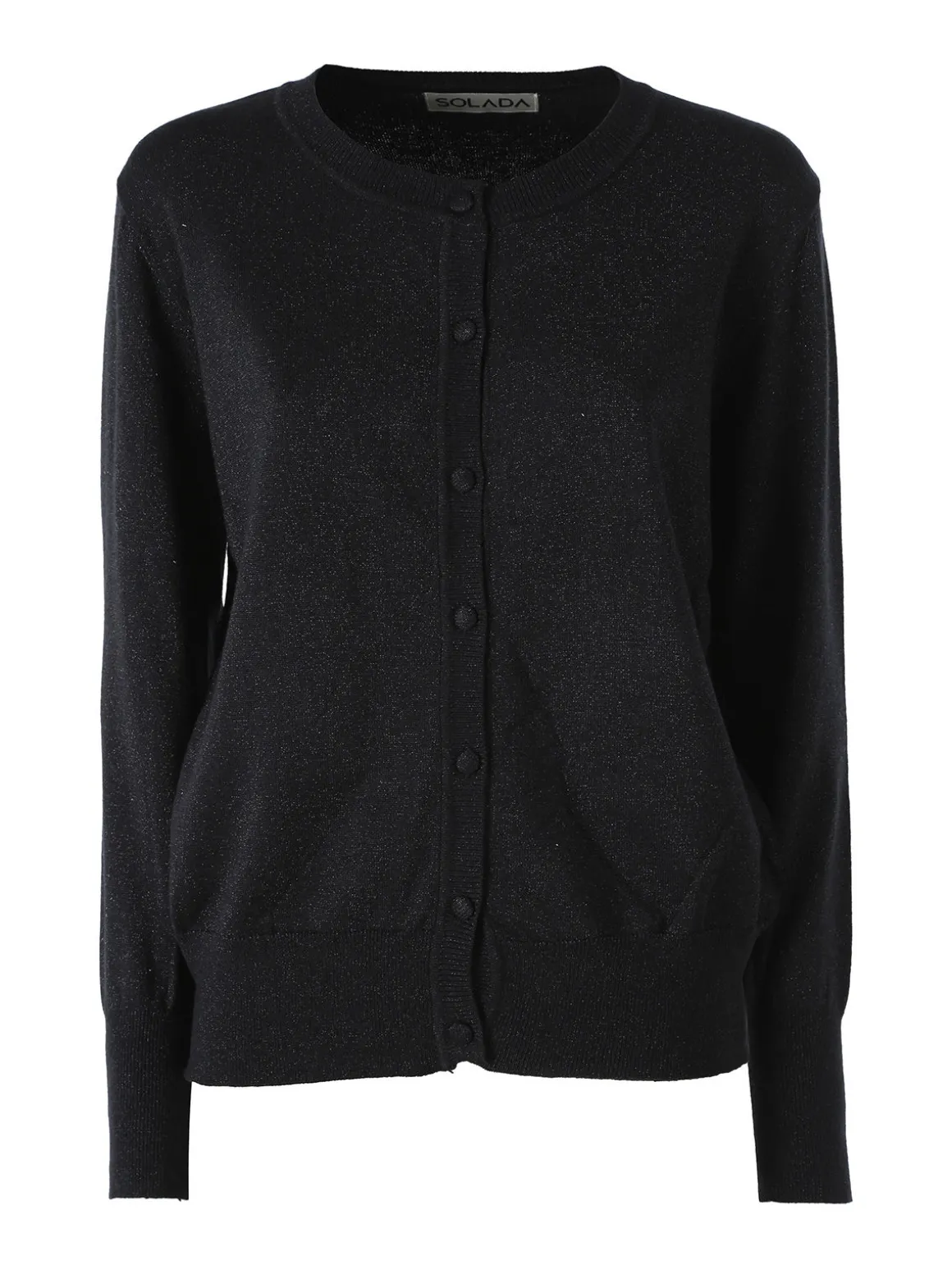 Solada Cardigan donna lurex in maglia con bottoni - nero