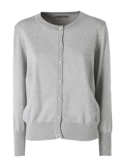 Solada Cardigan donna lurex in maglia con bottoni - grigio