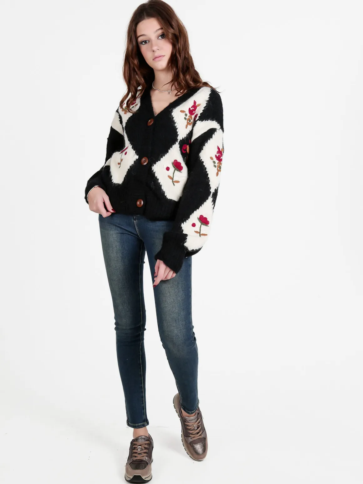 Solada Cardigan donna oversize in maglia con bottoni