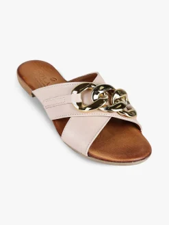 Solada Ciabatte in pelle donna con catena