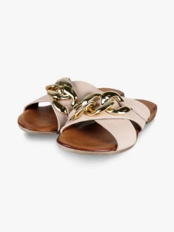Solada Ciabatte in pelle donna con catena