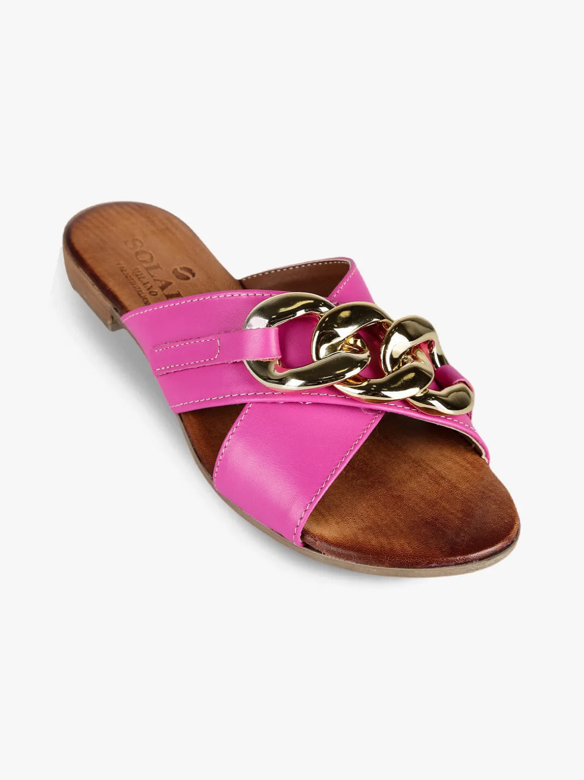 Solada Ciabatte in pelle donna con catena