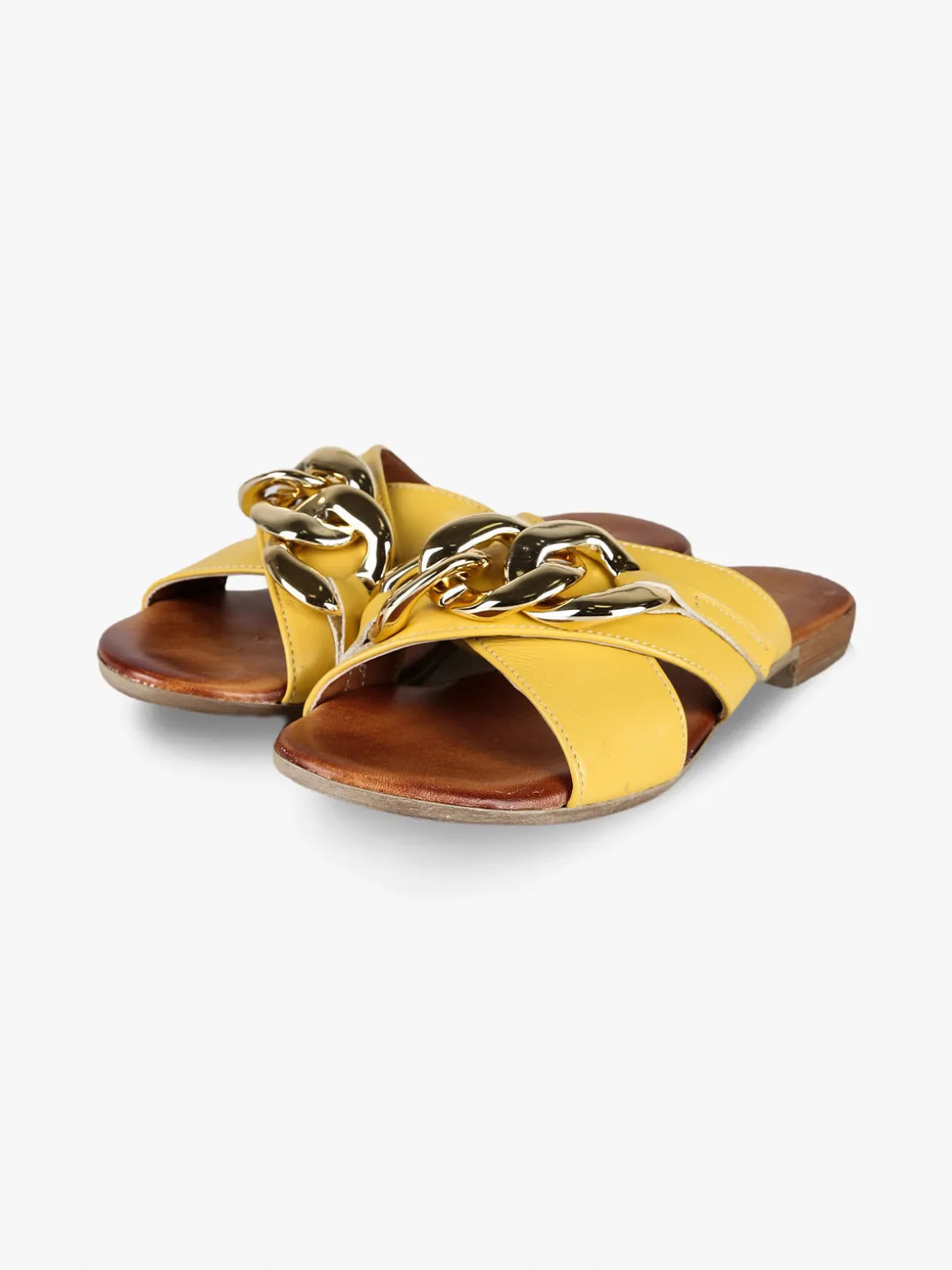 Solada Ciabatte in pelle donna con catena