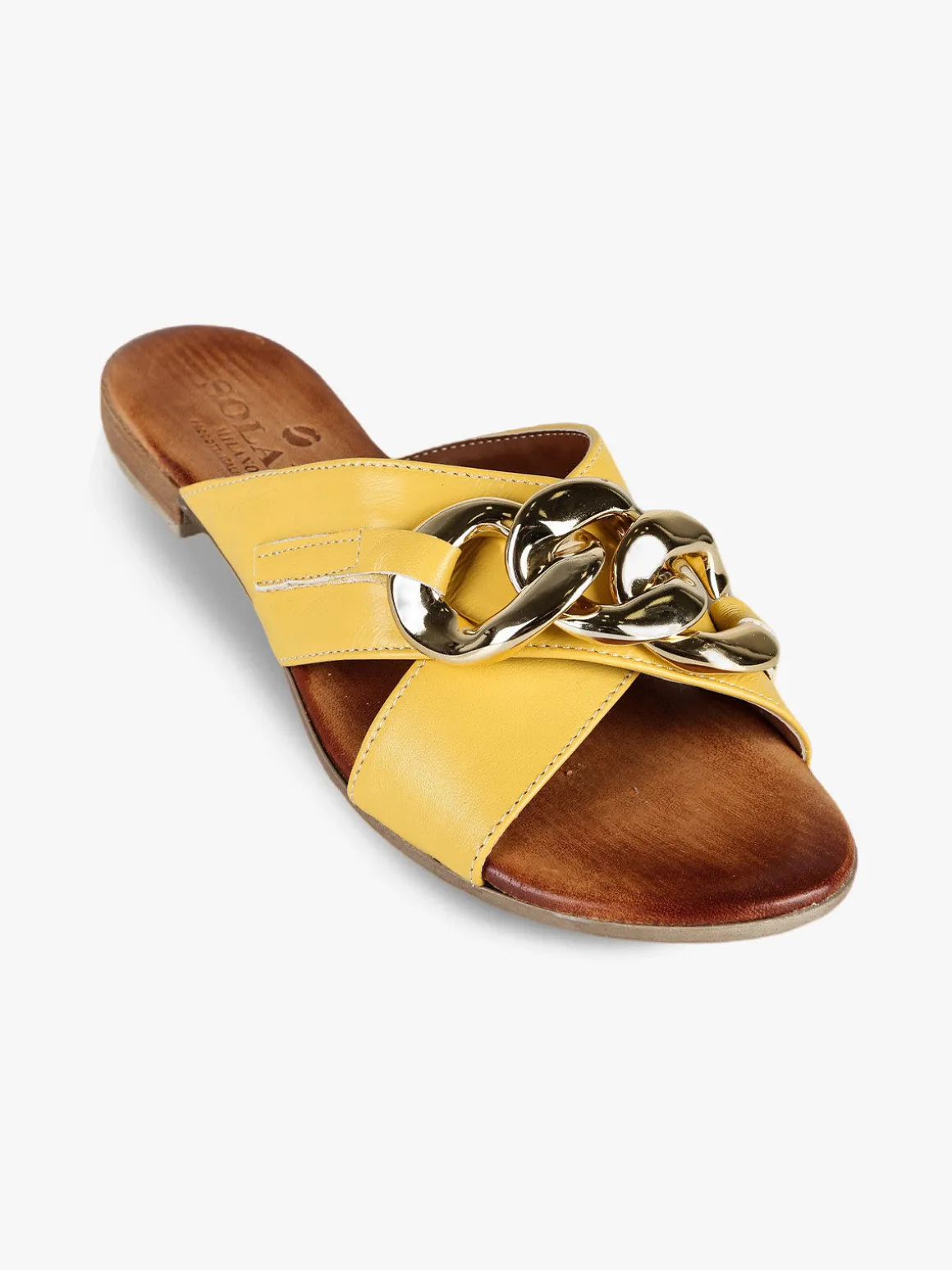 Solada Ciabatte in pelle donna con catena