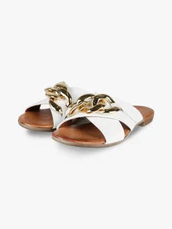 Solada Ciabatte in pelle donna con catena