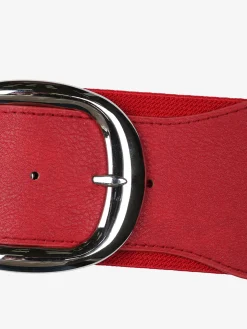 Solada Cintura elasticizzata da donna con fibbia argentata - rosso