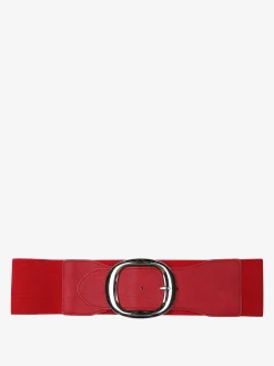 Solada Cintura elasticizzata da donna con fibbia argentata - rosso