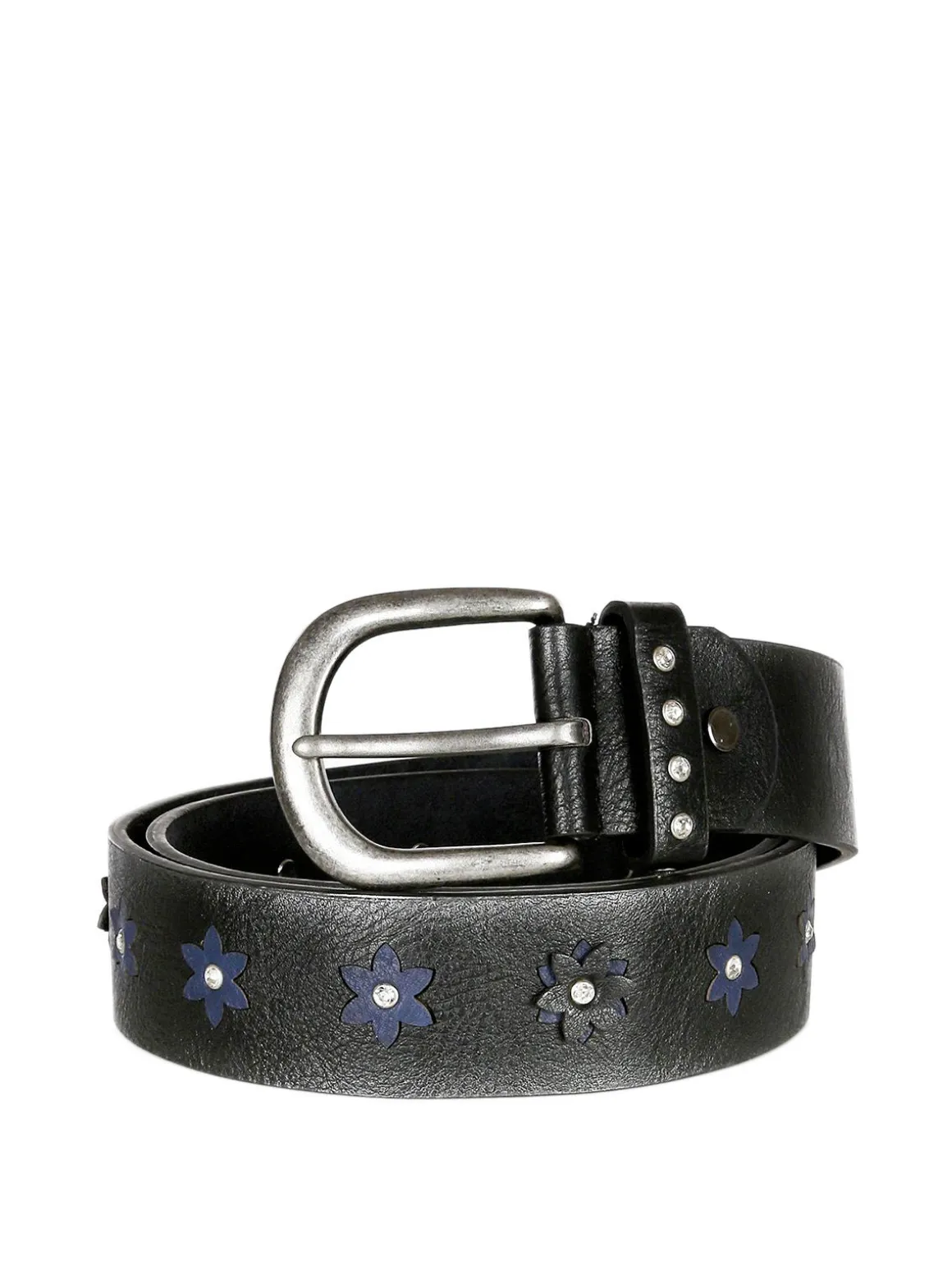 Solada Cintura in pelle con fiori e strass