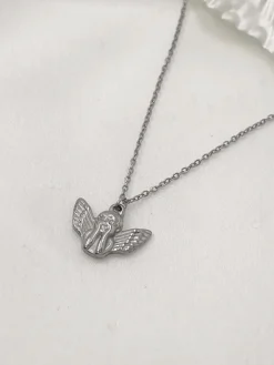Solada Collana girocollo con angelo in acciaio donna