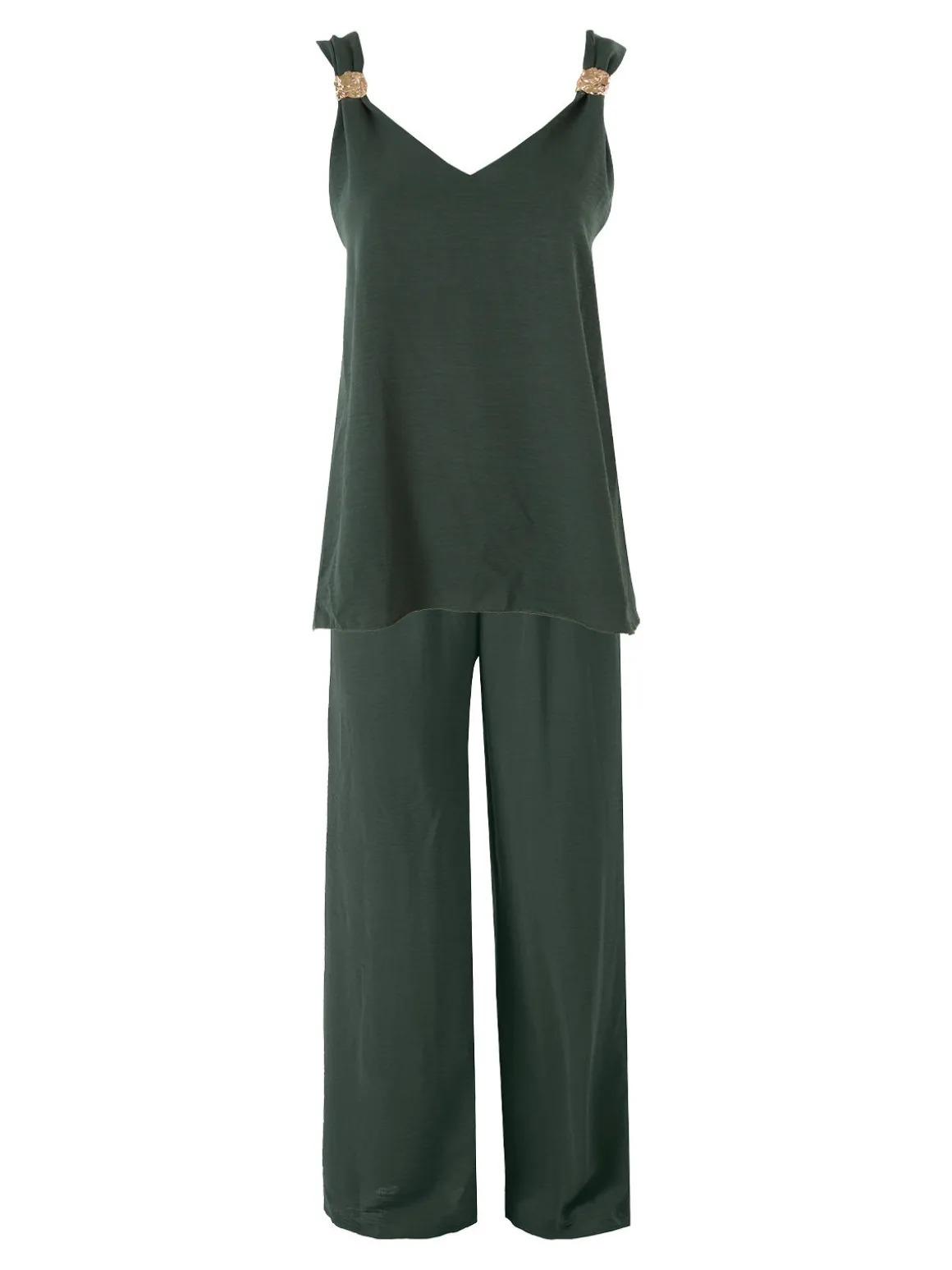 Solada Completo casual da donna con top e pantaloni a gamba larga - militare