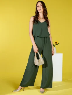 Solada Completo casual da donna con top e pantaloni a gamba larga - militare
