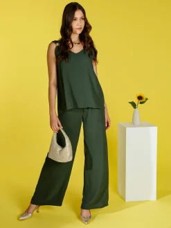 Solada Completo casual da donna con top e pantaloni a gamba larga - militare