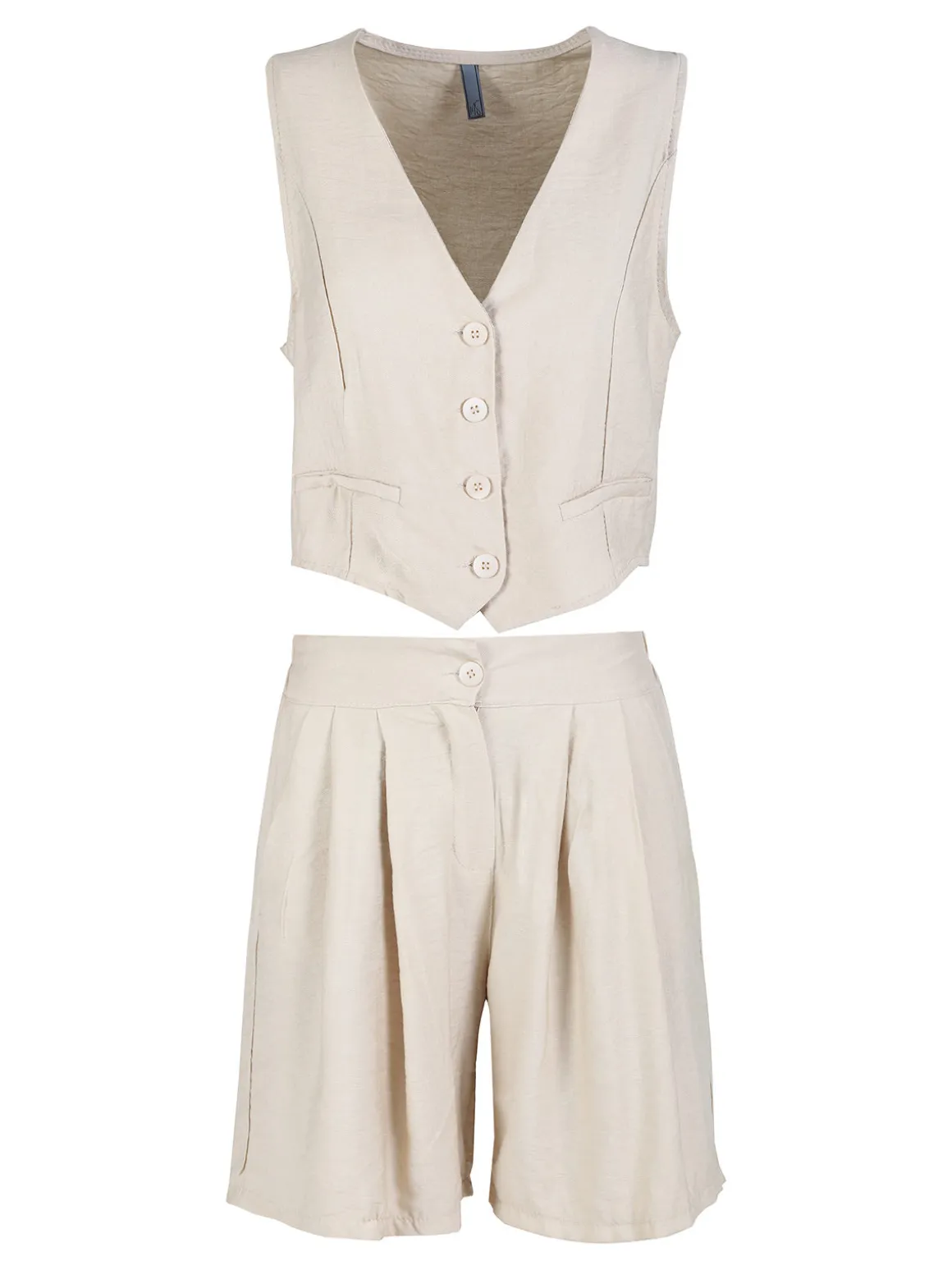 Solada Completo corto da donna con gliet e shorts - beige
